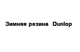 Зимняя резина  Dunlop 